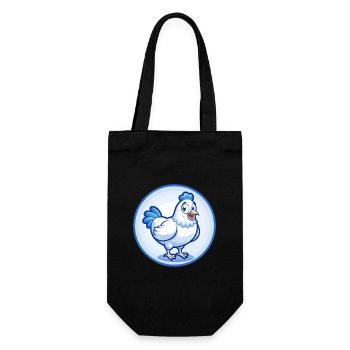Hen Blue Cute Kawaii Cartoon Character Clipart Pet - Gift Bag for Bottles - black - Front
