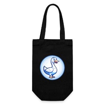 Goose Blue Kawaii Cartoon Character Clipart Pet - Gift Bag for Bottles - black - Front