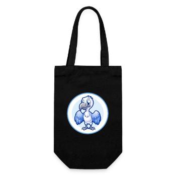 Geier Blau Kawaii Cartoon Figur Clipart Haustier - Geschenkbeutel für Flaschen - Schwarz - Vorne