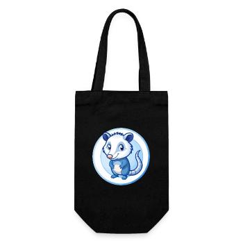Possum Blue Kawaii Cartoon Character Clipart Pet - Gift Bag for Bottles - black - Front