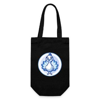 Peacock Blue Kawaii Cartoon Character Clipart Pet - Gift Bag for Bottles - black - Front