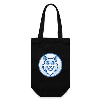 Luchs Blau Kawaii Cartoon Figur Clipart Haustier - Geschenkbeutel für Flaschen - Schwarz - Vorne
