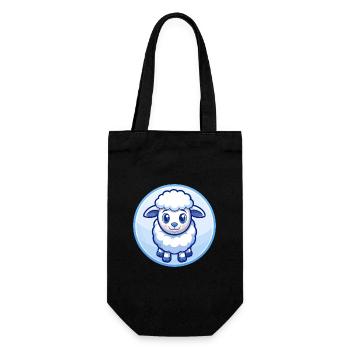 Sheep Blue Kawaii Cartoon Character Clipart Pet - Gift Bag for Bottles - black - Front