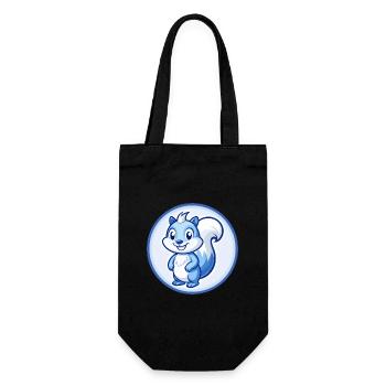 Eichhörnchen Blau Kawaii Cartoon Figur Clipart Haustier - Geschenkbeutel für Flaschen - Schwarz - Vorne