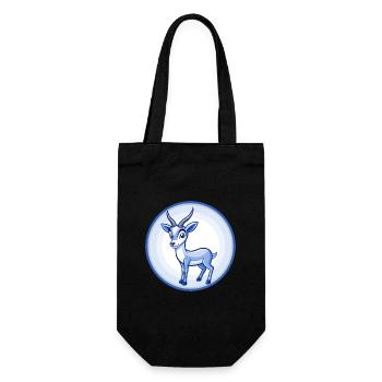 Impala Blau Kawaii Cartoon Figur Clipart Haustier - Geschenkbeutel für Flaschen - Schwarz - Vorne