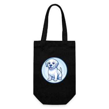 Labrador Retriever Chien Bleu Kawaii Dessin Animé Animal de compagnie - Sac à bouteille - noir - Devant