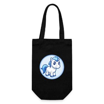 Pony Blau Kawaii Cartoon Figur Clipart Haustier - Geschenkbeutel für Flaschen - Schwarz - Vorne