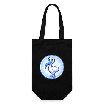 Ibis Blue Kawaii Cartoon Character Clipart Pet - Gift Bag for Bottles - black - Front