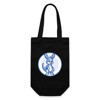 Kangaroo Blue Kawaii Cartoon Character Clipart Pet - Gift Bag for Bottles - black - Front