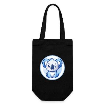 Koala Blau Kawaii Cartoon Figur Clipart Haustier - Geschenkbeutel für Flaschen - Schwarz - Vorne