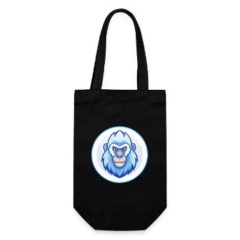 Mandrill Bleu Kawaii Dessin Animé Personnage Clipart Animal de compagnie - Sac à bouteille - noir - Devant