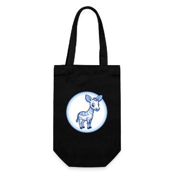 Okapi Blue Kawaii Cartoon Character Clipart Pet - Gift Bag for Bottles - black - Front
