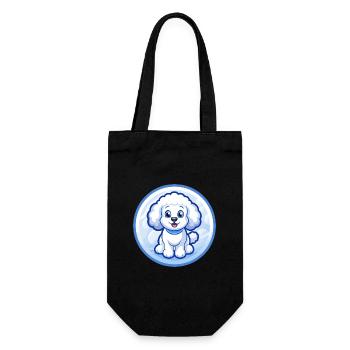 Poodle Dog Blue Kawaii Cartoon Character Clipart - Gift Bag for Bottles - black - Front