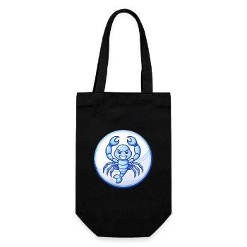 Scorpion Bleu Kawaii Dessin Animé Personnage Clipart Animal de compagnie - Sac à bouteille - noir - Devant