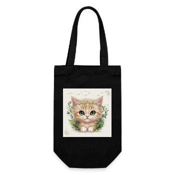 Minou mignon - Sac à bouteille - noir - Devant