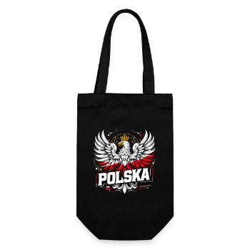 Polen Polska polnisch rot weiß Adler Krone Geschen - Geschenkbeutel für Flaschen - Schwarz - Vorne