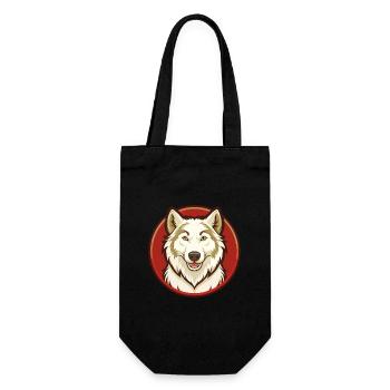 Arctic Wolf Colorful Kawaii Cartoon Character Pet - Gift Bag for Bottles - black - Front