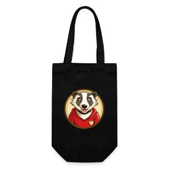 blaireau coloré kawaii dessin animé personnage clipart - Sac à bouteille - noir - Devant