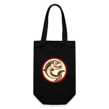 Eel Colorful Kawaii Cartoon Character Clipart Pet - Gift Bag for Bottles - black - Front