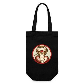 Cobra Colorful Kawaii Cartoon Character Clipart - Gift Bag for Bottles - black - Front