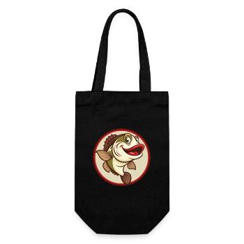 Fish Colorful Kawaii Cartoon Character Clipart Pet - Gift Bag for Bottles - black - Front