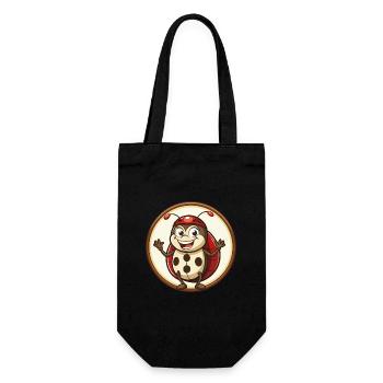 Ladybug Colorful Kawaii Cartoon Character Clipart - Gift Bag for Bottles - black - Front