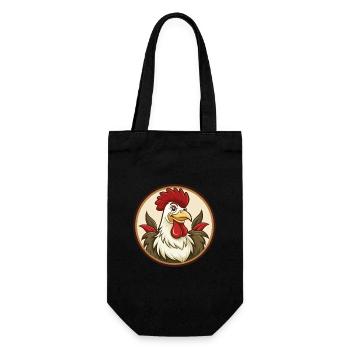 Rooster Colorful Kawaii Cartoon Character Clipart - Gift Bag for Bottles - black - Front