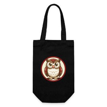 Owl Colorful Kawaii Cartoon Character Clipart Pet - Gift Bag for Bottles - black - Front