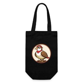perdrix coloré kawaii personnage de dessin animé animal de compagnie - Sac à bouteille - noir - Devant