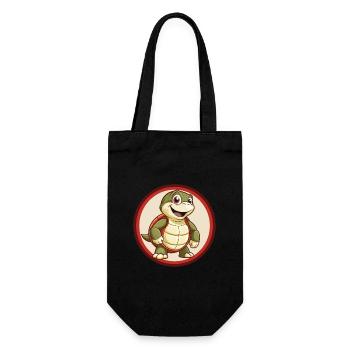 Turtle Colorful Kawaii Cartoon Character Clipart - Gift Bag for Bottles - black - Front