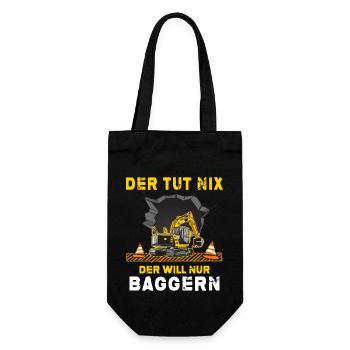 excavator excavator driver excavator bucket construction site - Gift Bag for Bottles - black - Front
