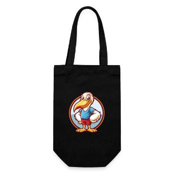 Pélican Drôle Kawaii Dessin animé Clipart Animal Animal de compagnie - Sac à bouteille - noir - Devant