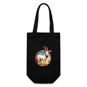 Oryx mignon drôle Kawaii dessin animé Clipart animal de compagnie - Sac à bouteille - noir - Devant