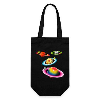Balls Planets - Gift Bag for Bottles - black - Front