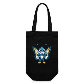papillon cool kawaii dessin animé personnage clipart - Sac à bouteille - noir - Devant