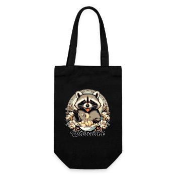 Vareniki Raccoon Cute Gift - Gift Bag for Bottles - black - Front