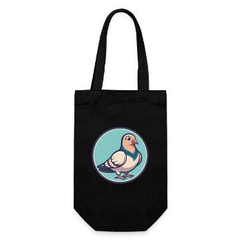 Dove Kawaii Cartoon Figur Tier Haustier Gesicht - Geschenkbeutel für Flaschen - Schwarz - Vorne