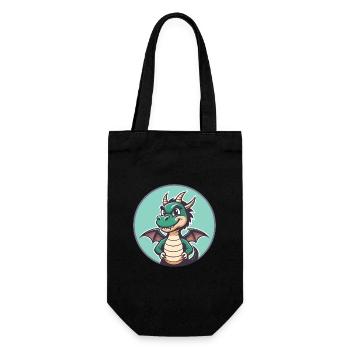 Dragon Kawaii Cartoon Character Animal Pet Face - Gift Bag for Bottles - black - Front