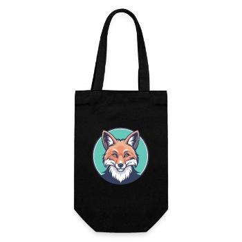 Fox Kawaii Cartoon Character Animal Pet Face - Gift Bag for Bottles - black - Front