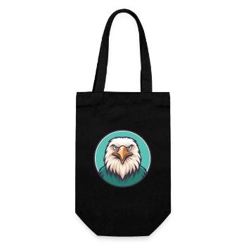 Eagle Kawaii Cartoon Character Animal Pet Face - Gift Bag for Bottles - black - Front