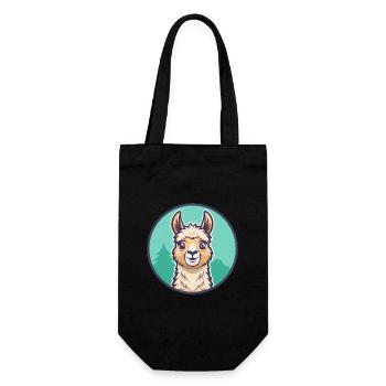 Lama Kawaii Dessin animé Personnage Animal Visage D’animal - Sac à bouteille - noir - Devant