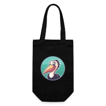 Pélican Kawaii Dessin Animé Personnage Animal Visage D’animal - Sac à bouteille - noir - Devant