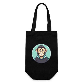 Monkey Kawaii Cartoon Character Animal Pet Face - Gift Bag for Bottles - black - Front