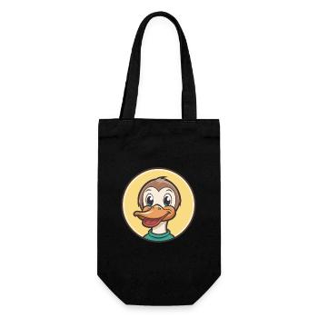 Duck Kawaii Cartoon Character Animal Pet Face - Gift Bag for Bottles - black - Front
