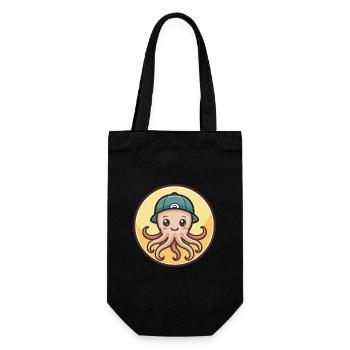 pieuvre kawaii dessin animé personnage animal visage d’animal de compagnie - Sac à bouteille - noir - Devant