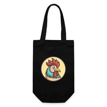Coq Kawaii Dessin animé Personnage Animal Visage D’animal - Sac à bouteille - noir - Devant