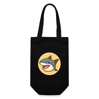 Shark Kawaii Cartoon Character Animal Pet Face - Gift Bag for Bottles - black - Front
