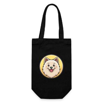Race de chien esquimau américain dessin animé kawaii clipart - Sac à bouteille - noir - Devant