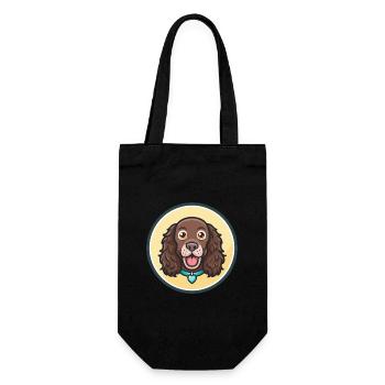 Boykin Spaniel Chien Race Dessin animé Kawaii Clipart - Sac à bouteille - noir - Devant