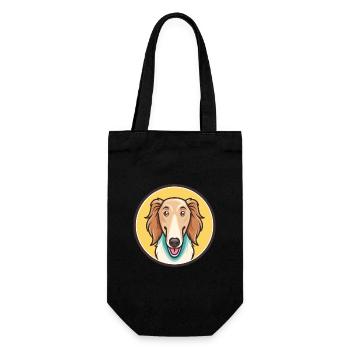 Borzoi Dog Breed Cartoon Kawaii Clipart Animal Pet - Gift Bag for Bottles - black - Front